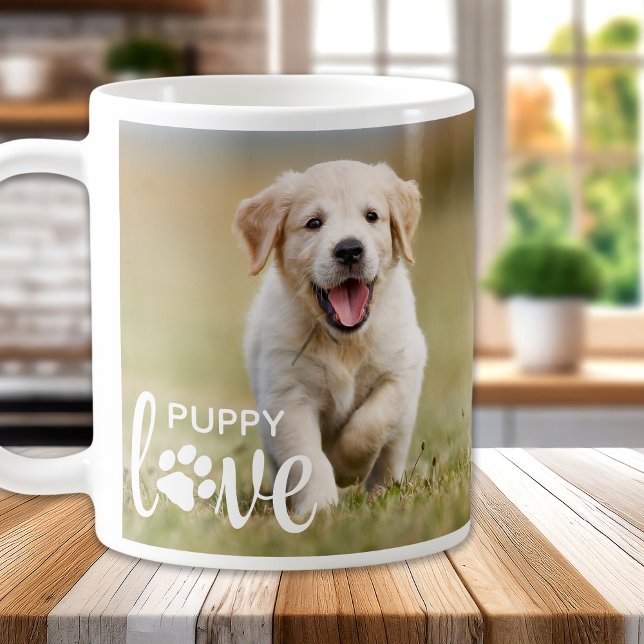 Caneca De Café Cachorro de Papoila Bonita Com Amor Personalizado  (Criador carregado)