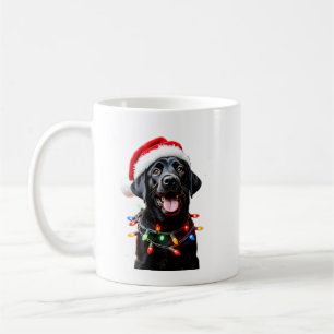 Caneca De Café Cachorro de pijama de luz de árvore de Natal Labra