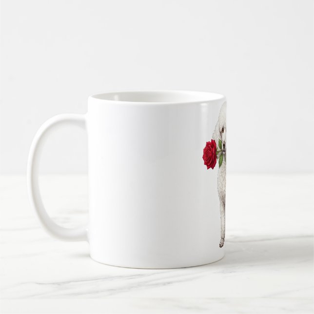 Caneca De Café Cachorro de Poodle Fofo (Esquerda)