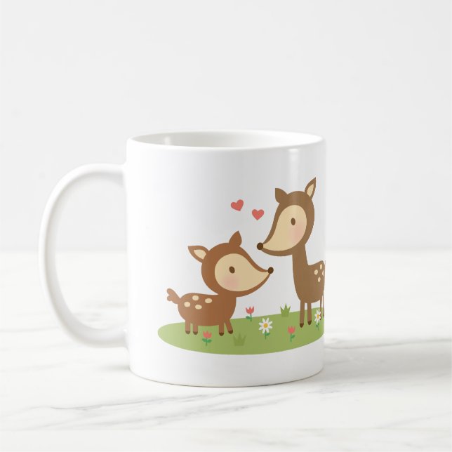 Caneca De Café Cachorro De Veado De Madeira Mãe E Filho Para Cria (Esquerda)