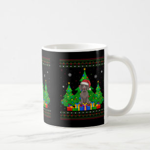 Caneca De Café Cachorro de Whippet Santa Hat, Árvore de Natal mui
