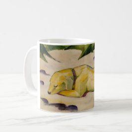 Caneca De Café Cachorro deitado na neve (por Franz Marc)