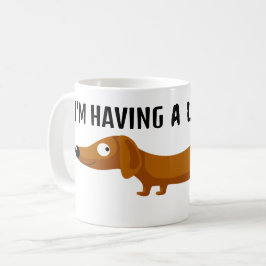 Caneca De Café Cachorro-Descanso-De-Longo-Dia Engraçado