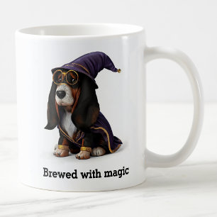 Caneca De Café Cachorro do Assistente de Hound Basset Spellcastin