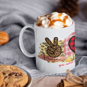 Caneca De Café Cachorro do Dia de os namorados da Peace Corgi de