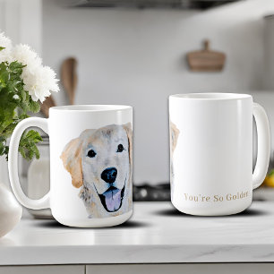 Caneca De Café Cachorro do Retriever do Ouro de Aquarela