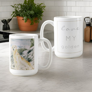 Caneca De Café Cachorro do Retriever do Ouro Ortopolado de Aquare