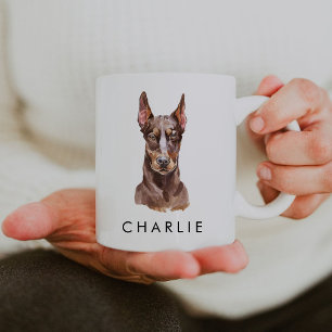 Caneca De Café Cachorro Doberman Personalizado Lover Mug