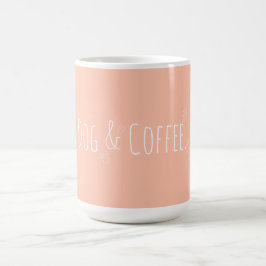 Caneca De Café Cachorro e Café Coral Laranja