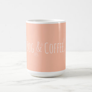 Caneca De Café Cachorro e Café Coral Laranja