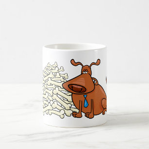 Caneca De Café Cachorro E Ossos Castanhos