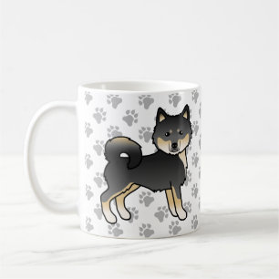 Caneca De Café Cachorro e patas, de raça negra e castanha, malamu