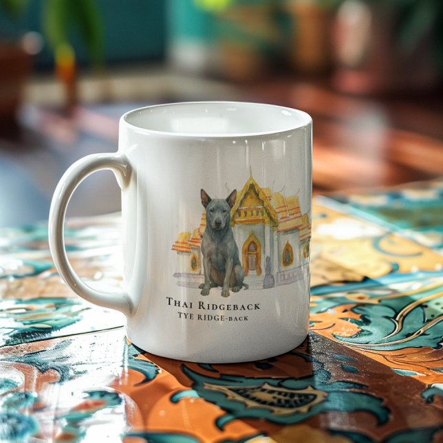 Caneca De Café Cachorro em Aquarela Thai Ridgeback (Criador carregado)