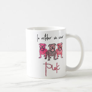 Caneca De Café Cachorro Em Outubro Vestimos Cancer De Fita Rosa