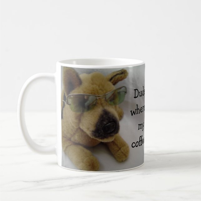 Caneca De Café Cachorro Engraçado com Café Dizendo (Esquerda)
