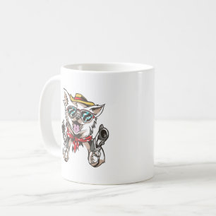 Caneca De Café Cachorro Engraçado Cowboy