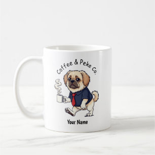 Caneca De Café Cachorro Engraçado de Terno de Negócios Café de Pe