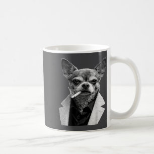 Caneca De Café Cachorro Engraçado Fumando Cigarro Chihuahua Meme 