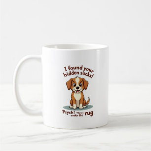 Caneca De Café Cachorro Engraçado Meias Escondidas Citação Vintag