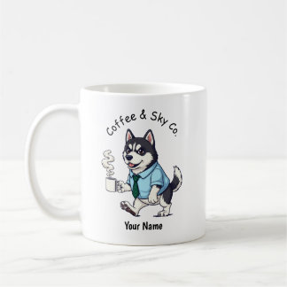 Caneca De Café Cachorro engraçado Siberian Husky Terno de Negócio