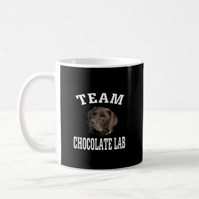 Caneca De Café Cachorro | Equipe Chocolate Labrador Retriever (Esquerda)