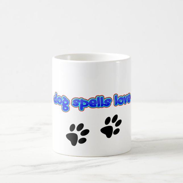 Caneca De Café Cachorro Escreve Amor (Centro)