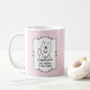 Caneca De Café Cachorro Esquimó Americano Big or Little Sister -