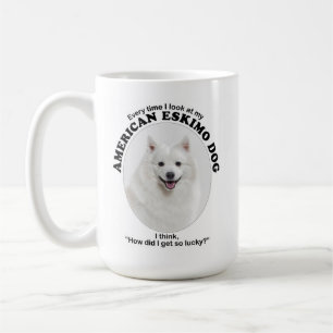 Caneca De Café Cachorro Esquimó Americano Sortudo