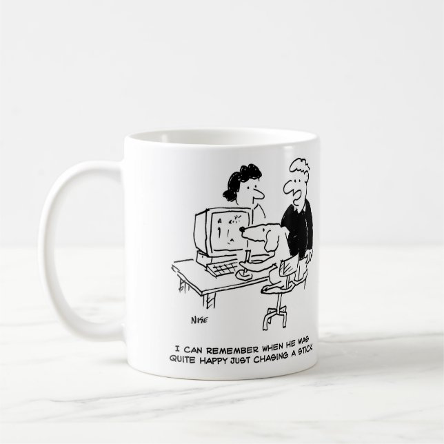 Caneca De Café Cachorro está jogando jogos de computador (Esquerda)