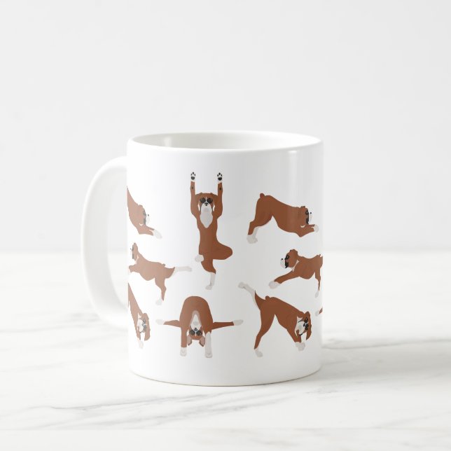 Caneca De Café Cachorro fazendo ioga (Frente Esquerda)