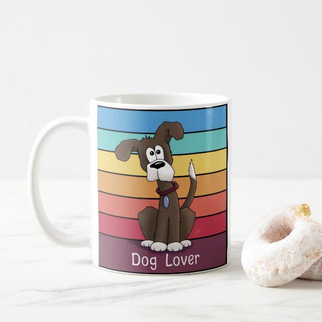 Caneca De Café Cachorro Festivo Lover Coffee Mug (Com Donut)