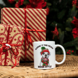 Caneca De Café Cachorro Festivo Que Dorme Nele Este Feriado