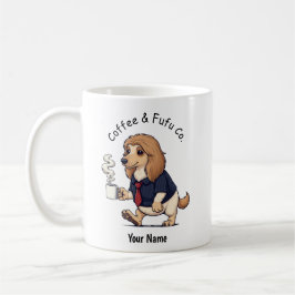 Caneca De Café Cachorro Fino de Raça Afghan Hound Terno de Negóci