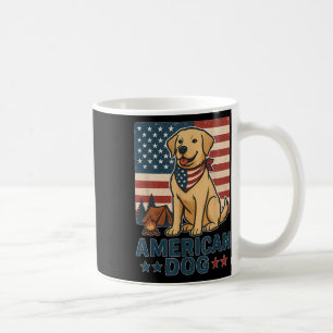 Caneca De Café Cachorro Fofo Americano Patriótico Bandeira Dos EU