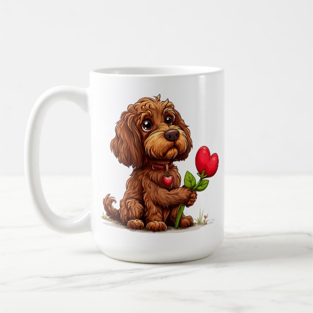 Caneca De Café Cachorro fofo do Dia dos Namorados (Esquerda)