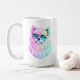 Caneca De Café Cachorro fofo em óculos escuros