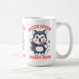 Caneca De Café Cachorro Fofo Mãe Cantora Banda Música Husky Siber