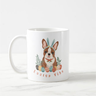 Caneca De Café Cachorro Francês Engraçado nas Orelhas da Páscoa