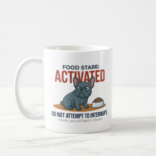 Caneca De Café Cachorro Francês Engraçado Olhar Comida Ativado Am