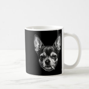 Caneca De Café Cachorro fumando cigarro meme engraçado de chihuah
