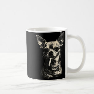 Caneca De Café Cachorro fumando cigarro meme engraçado de chihuah
