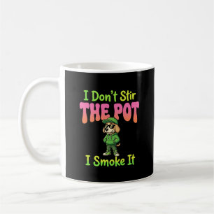 Caneca De Café Cachorro Fumante Engraçado de Maconha