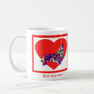 Caneca De Café Cachorro Galês Corgi Coração do Dia dos Namorados
