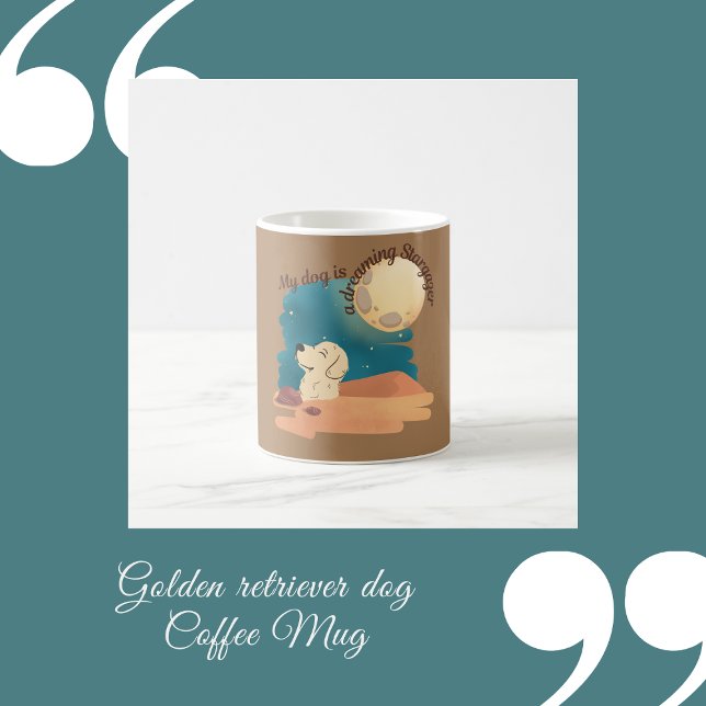Caneca De Café cachorro golden retriever café (golden retriever dog Coffee Mug by Hobinishop)