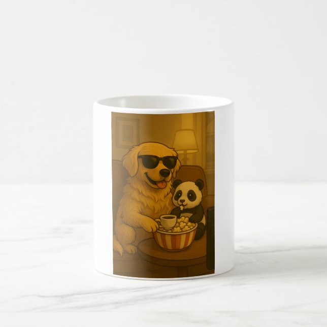 Caneca De Café Cachorro Golden Retriever e Panda Fofo (Centro)