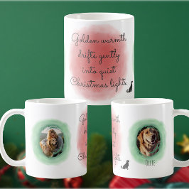 Caneca De Café Cachorro Golden Retriever Natal Aquarela Personali