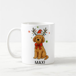 Caneca De Café Cachorro Golden Retriever Natal Festivo