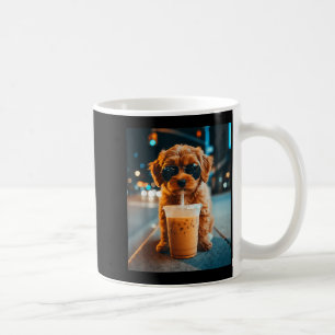 Caneca De Café cachorro goldendoodle engraçado bebendo café gelad