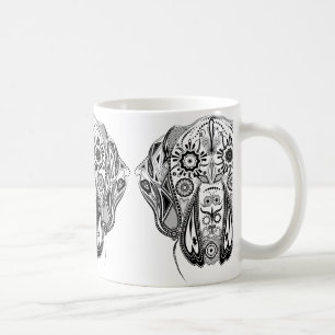 Caneca De Café Cachorro grande preto e branco
