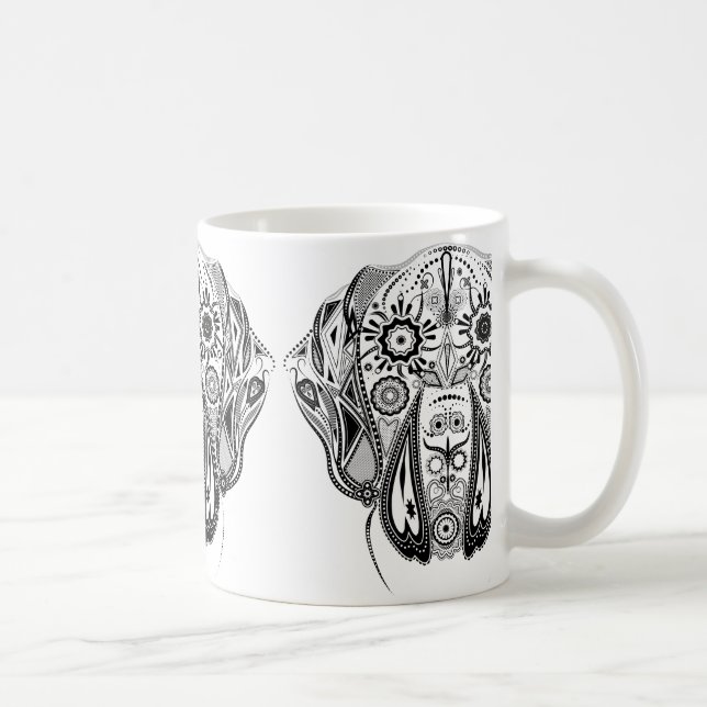 Caneca De Café Cachorro grande preto e branco (Direita)